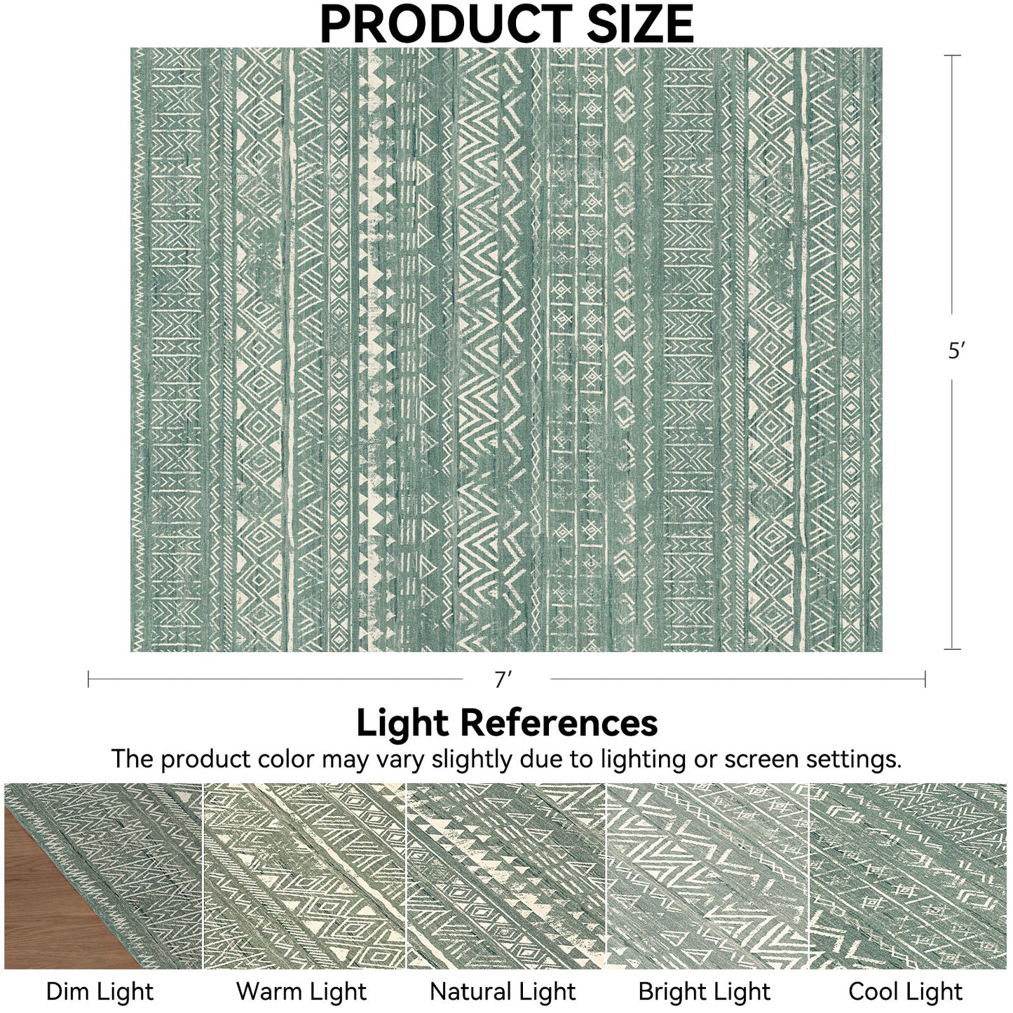 CHITOOMA 5'x7' Area Rugs for Living Room, Washable Rugs Boho Soft Geometric Bohemian Carpet Indoor Rug for Bedroom Dining Room Office Nonslip Foldable Rug