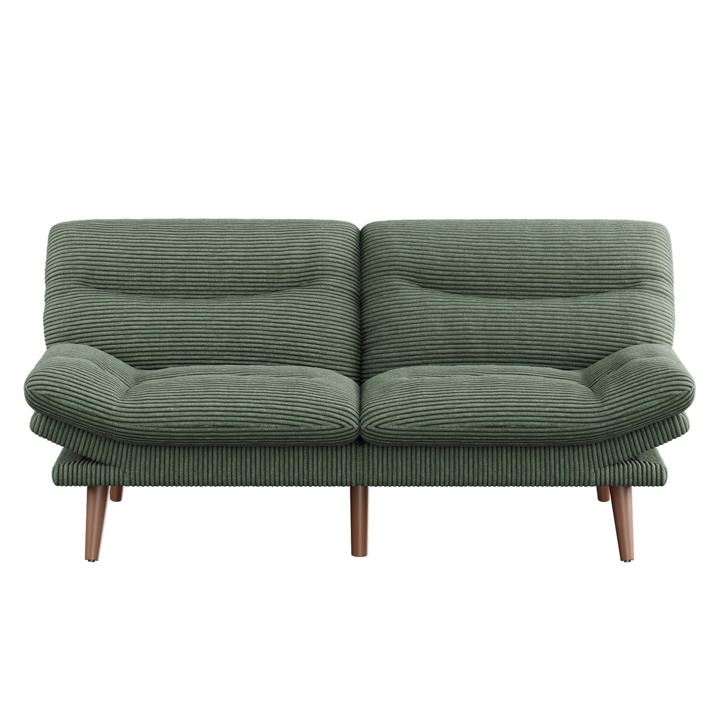 CHITOOMA 75" W Corduroy Futon Sofa Bed with Adjustable Backrest & Armrests, Comfy Convertible Futon Couch, Sleeper Sofa for Living Rooms Apartment Office, Green