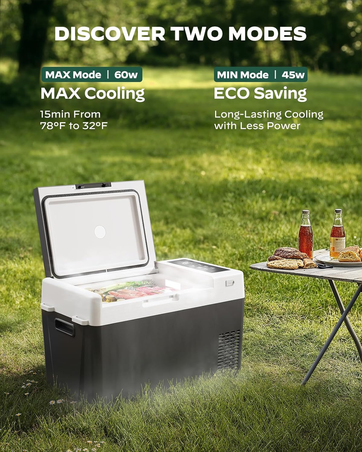 CHITOOMA 12 Volt Car Refrigerator, 25QT Electric Cooler, Portable Freezer Compressor Cooler -4℉~68℉, 12/24V DC & 110-240V AC for Travel Camping Truck Home