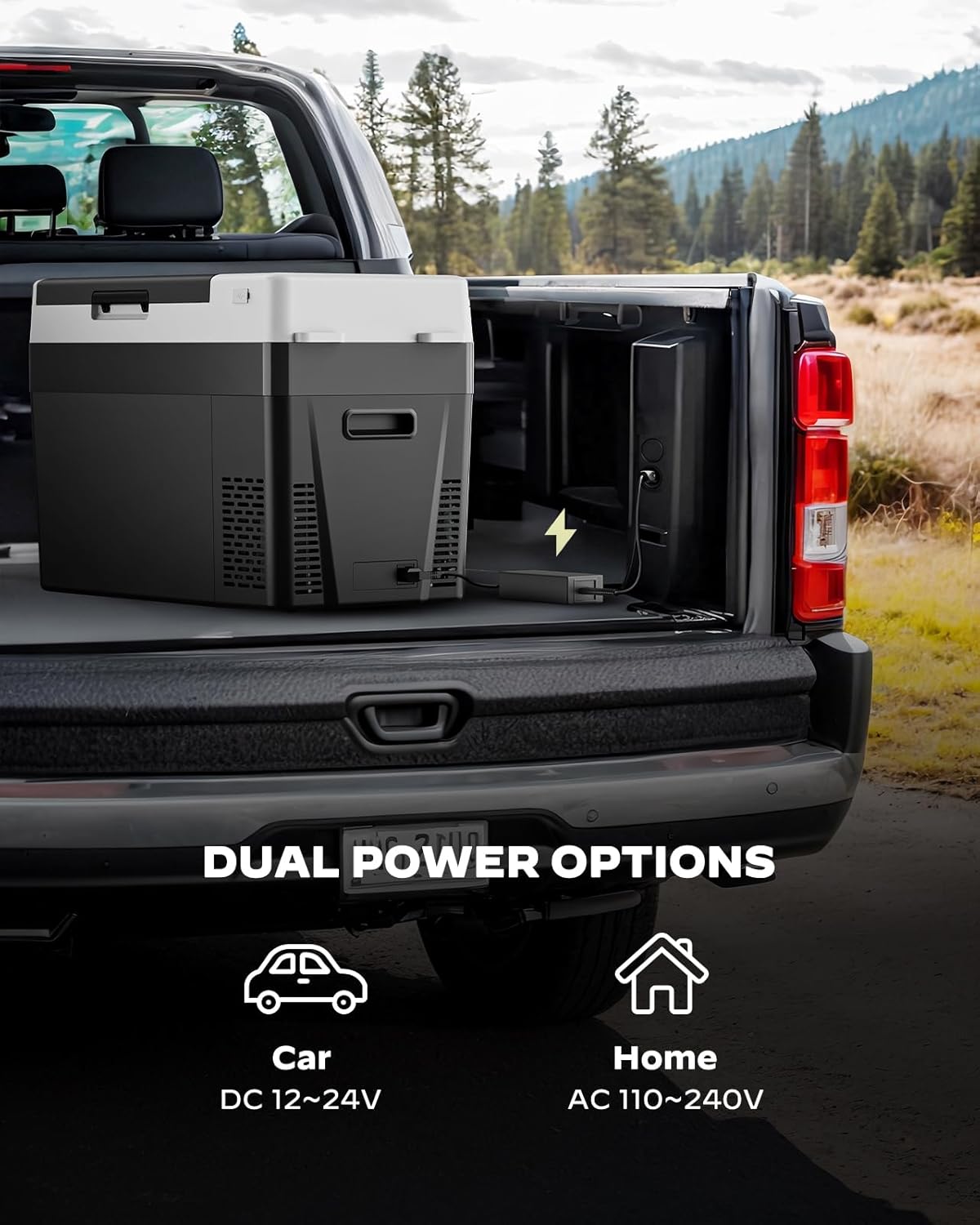 CHITOOMA 12 Volt Car Refrigerator, 32QT Electric Cooler, Portable Freezer Compressor Cooler -4℉~68℉, 12/24V DC & 110-240V AC for Travel Camping Truck Home