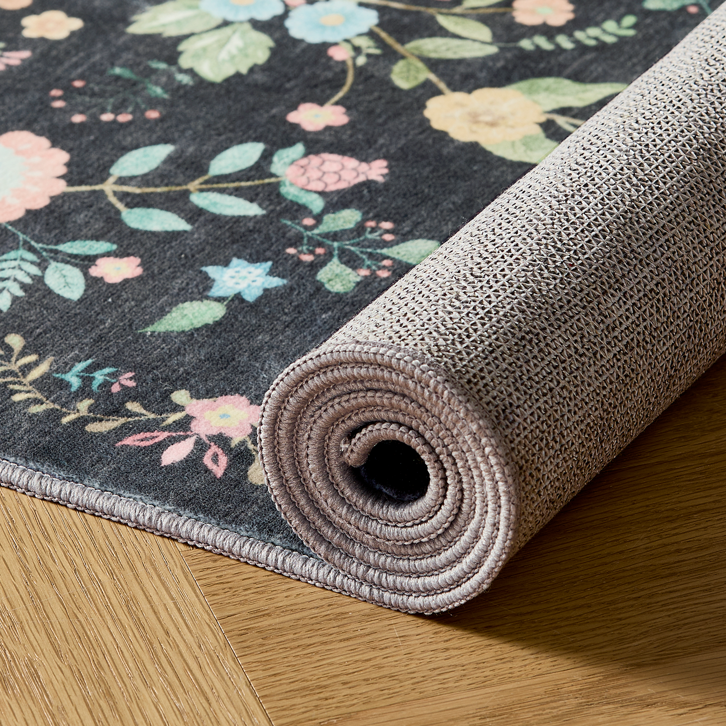 CHITOOMA 3'x5' Boho Area Rugs for Living Room, Machine Washable Stain Resistant Non-Shed Carpet, Floral Area Rug with Non-Slip Backing for Bedroom, Dining Room, Dorm, Office