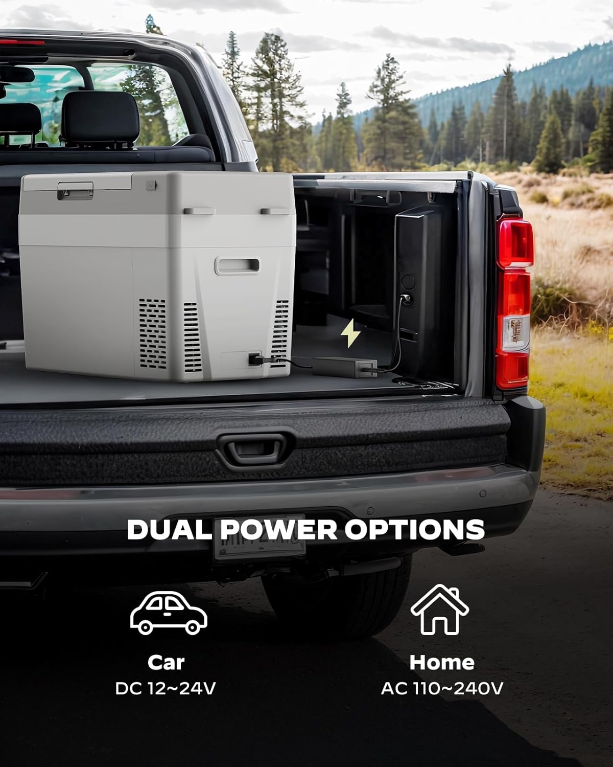CHITOOMA 12 Volt Car Refrigerator, 32QT Electric Cooler, Portable Freezer Compressor Cooler -4℉~68℉, 12/24V DC & 110-240V AC for Travel Camping Truck Home