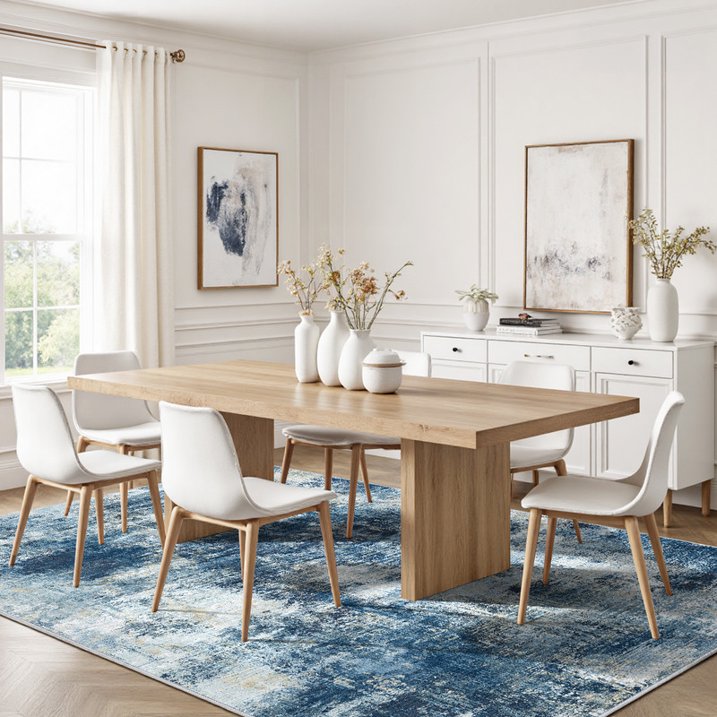 CHITOOMA 9'x12' Area Rugs for Living Room, Machine Washable Abstract Distressed Rugs Indoor Neutral Carpet Rugs for Bedroom Dining Room Office with Non-Slip Backing, Stain Resistant Non-Shed