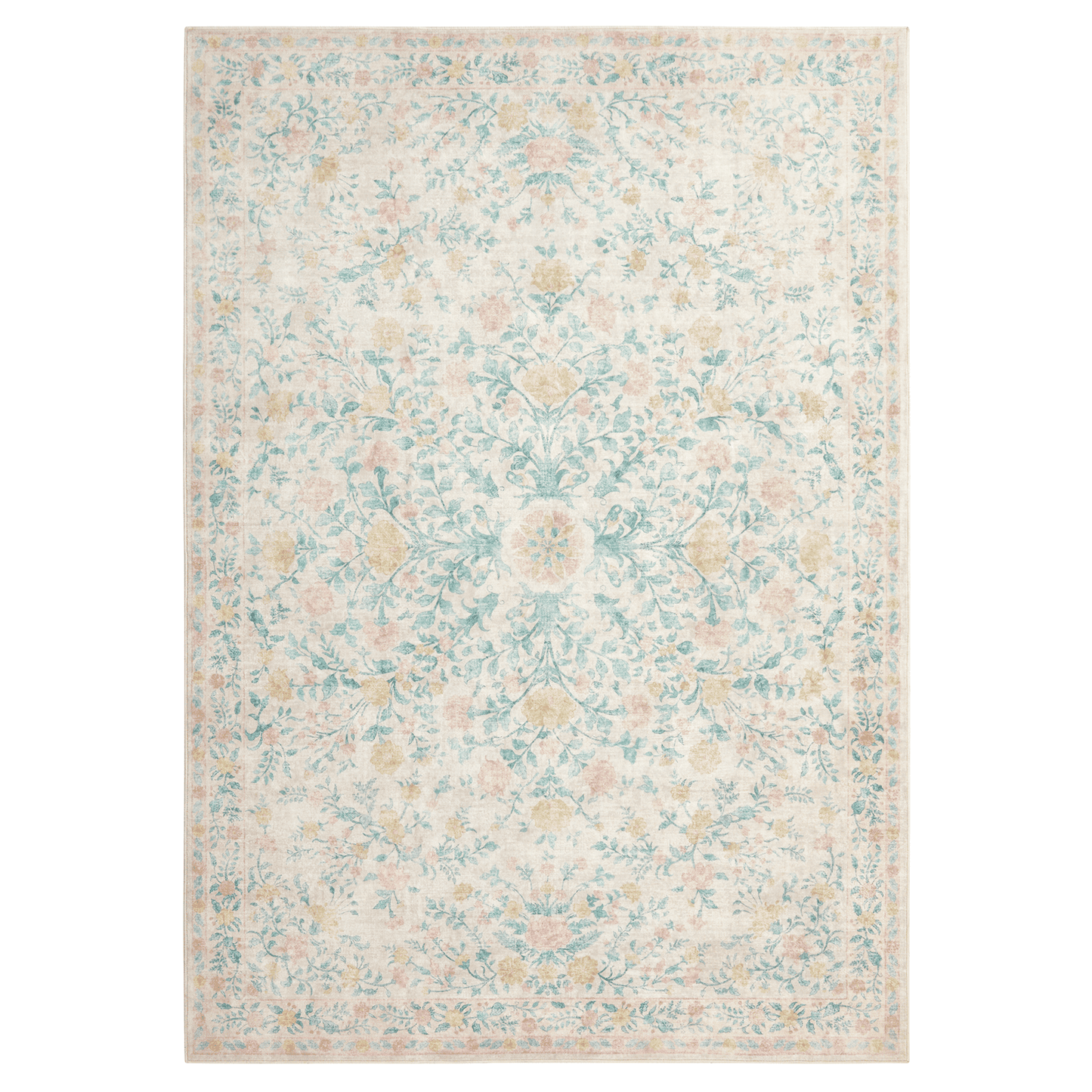 CHITOOMA 5'x7' Area Rugs for Living Room, Modern Floral Area Rugs Machine Washable Rugs, Botanical Indoor Carpet Soft Rugs for Bedroom Dining Room Dorm Office, Pink
