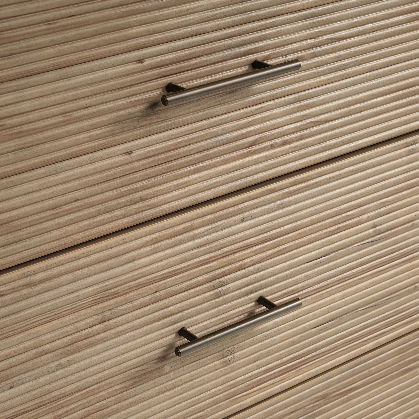 CHITOOMA 6 Drawer Fluted Dresser for Bedroom, Modern Wooden Long Dresser, Storage Cabine Chest of Drawers for Living Room Hallway, Natural