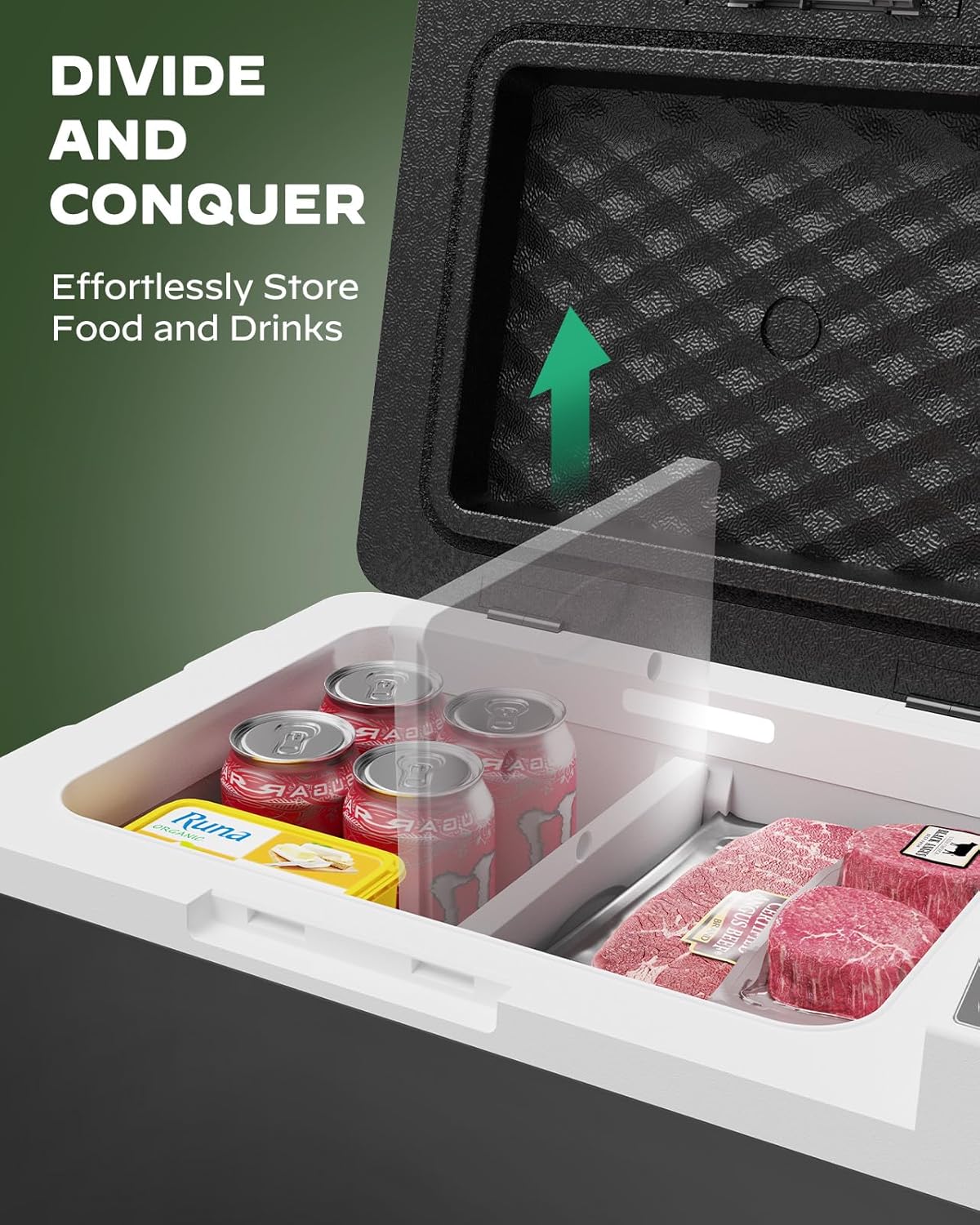 CHITOOMA 12 Volt Car Refrigerator, 24QT Electric Cooler, Portable Freezer Compressor Cooler -4℉~68℉, 12/24V DC & 110-240V AC for Travel Camping Truck Home