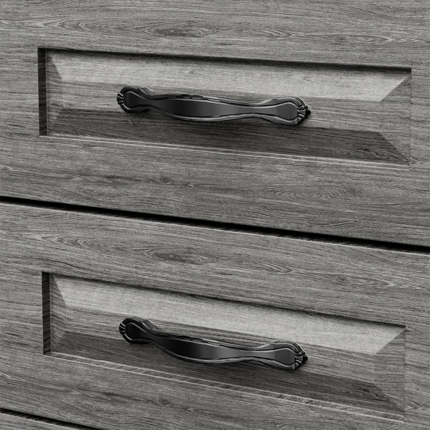 CHITOOMA Nightstand Set of 2 with Charging Station, 2-Drawer Wood Bedside Table with Open Shelf, Small End Table for Bedroom Living Room, Gray