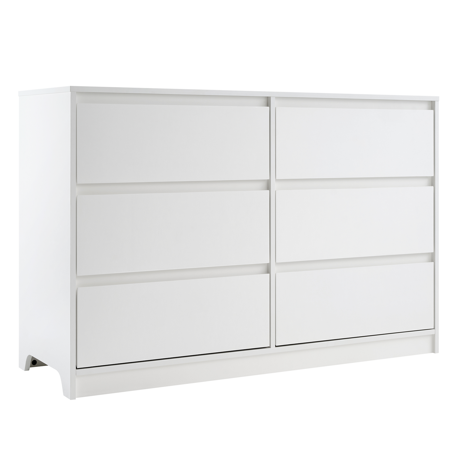CHITOOMA White Dressers for Bedroom 6 Drawer, 47.2" Adult Wooden Dresser, Double Storage Cabine Chest of Drawers for Living Room, Hallway