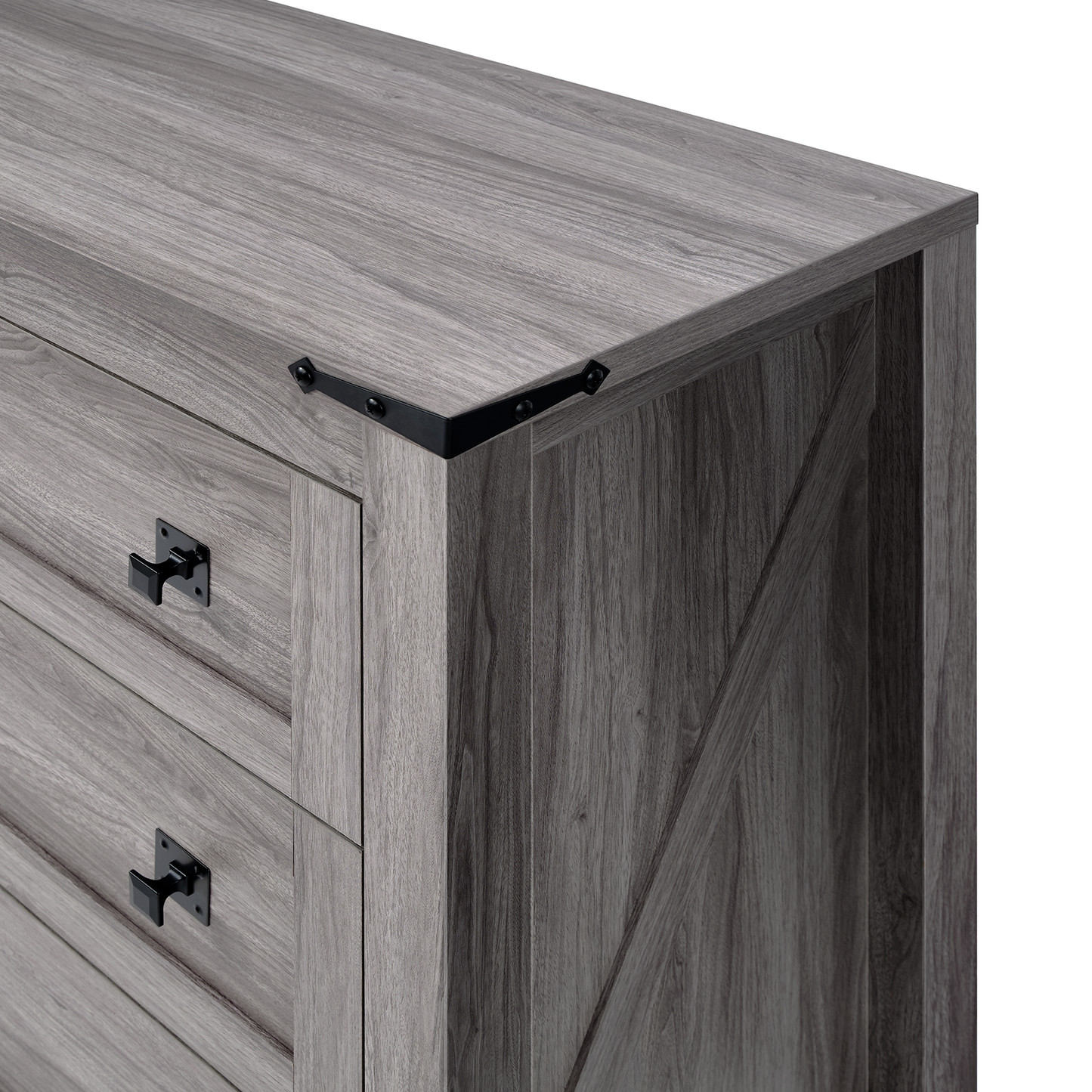 CHITOOMA Wooden Dressers for Bedroom 6 Drawer Adult, 47.2" Storage Cabine with Double Handle, Chest of Drawers for Living Room Hallway, Gray