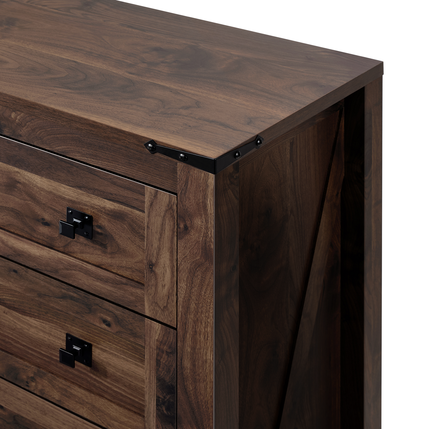 CHITOOMA Wooden Dressers for Bedroom 6 Drawer Adult, 47.2" Storage Cabine with Double Handle, Chest of Drawers for Living Room Hallway, Walnut