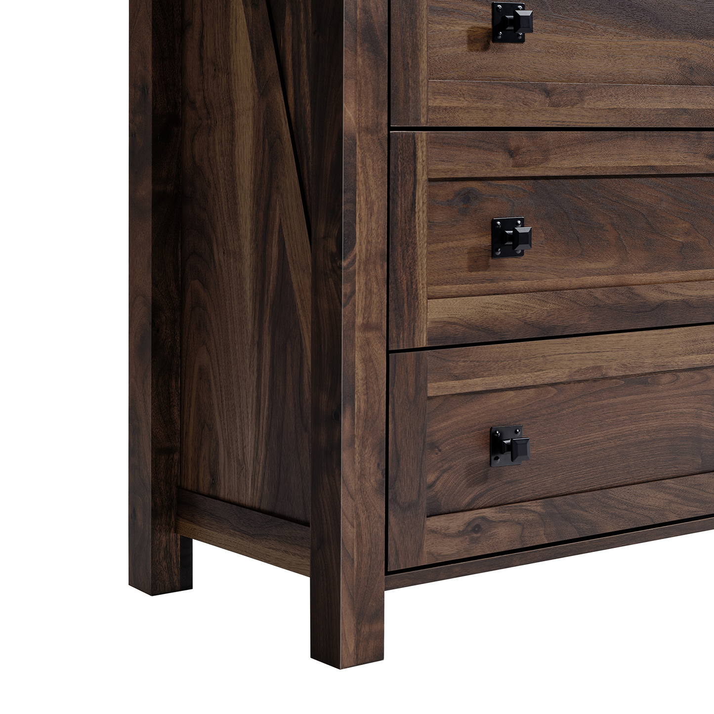 CHITOOMA Wooden Dressers for Bedroom 6 Drawer Adult, 47.2" Storage Cabine with Double Handle, Chest of Drawers for Living Room Hallway, Walnut