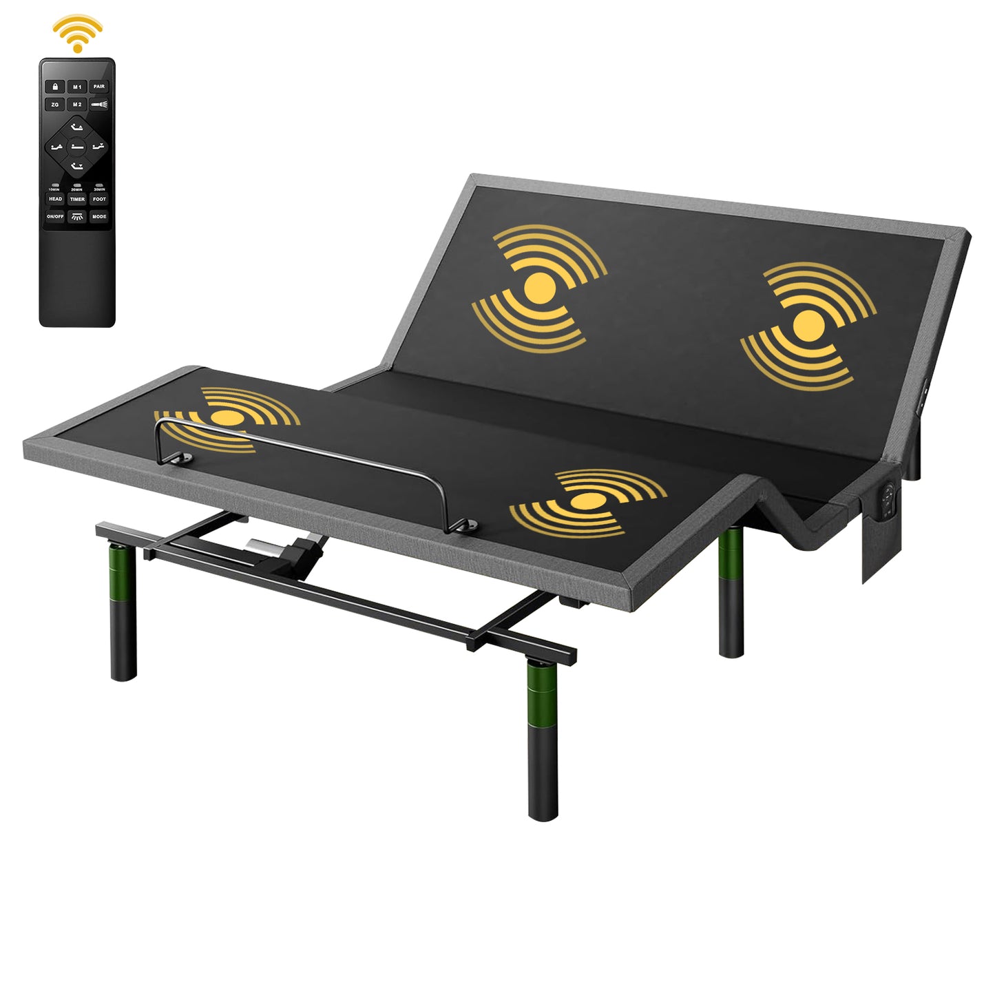 CHITOOMA Electric Adjustable Bed Frame Queen with Massage (4 Modes & 3 Intensities), Wireless Remote, Zero Gravity, 4 USB Ports, Under-Bed Nightlight, 3 Minutes Fast Assembly