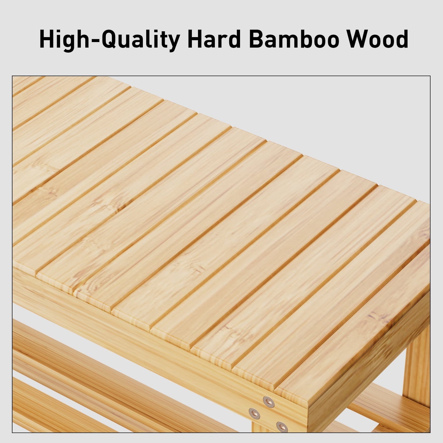 CHITOOMA 3 Tier Bamboo Shoe Storage Bench for Entryway, Wood Hallway Shoe Rack Shoe Organizer Shelf for Living Room Bedroom, Natural