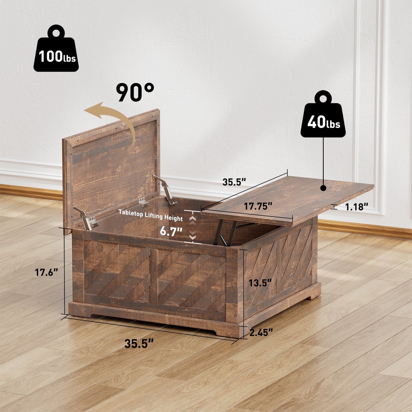 CHITOOMA 75" Fireplace TV Stand, Coffee Table and C Shaped End Table Combo, Farmhouse Entertainment Center with 23" Electric Fireplace for Living Room, Bedroom, Vintage Brown