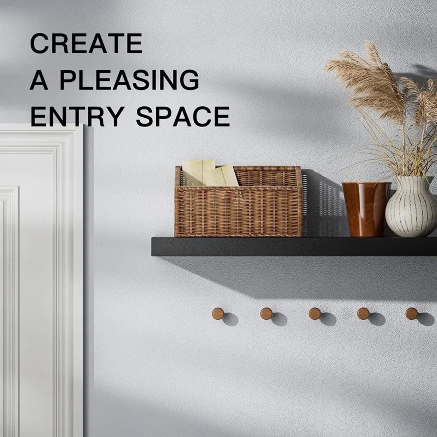 2Pcs/Set 24" Wood Wall Mounted Floating Shelves Storage Shelving For Living Room, Dining Room, Office, Bedroom