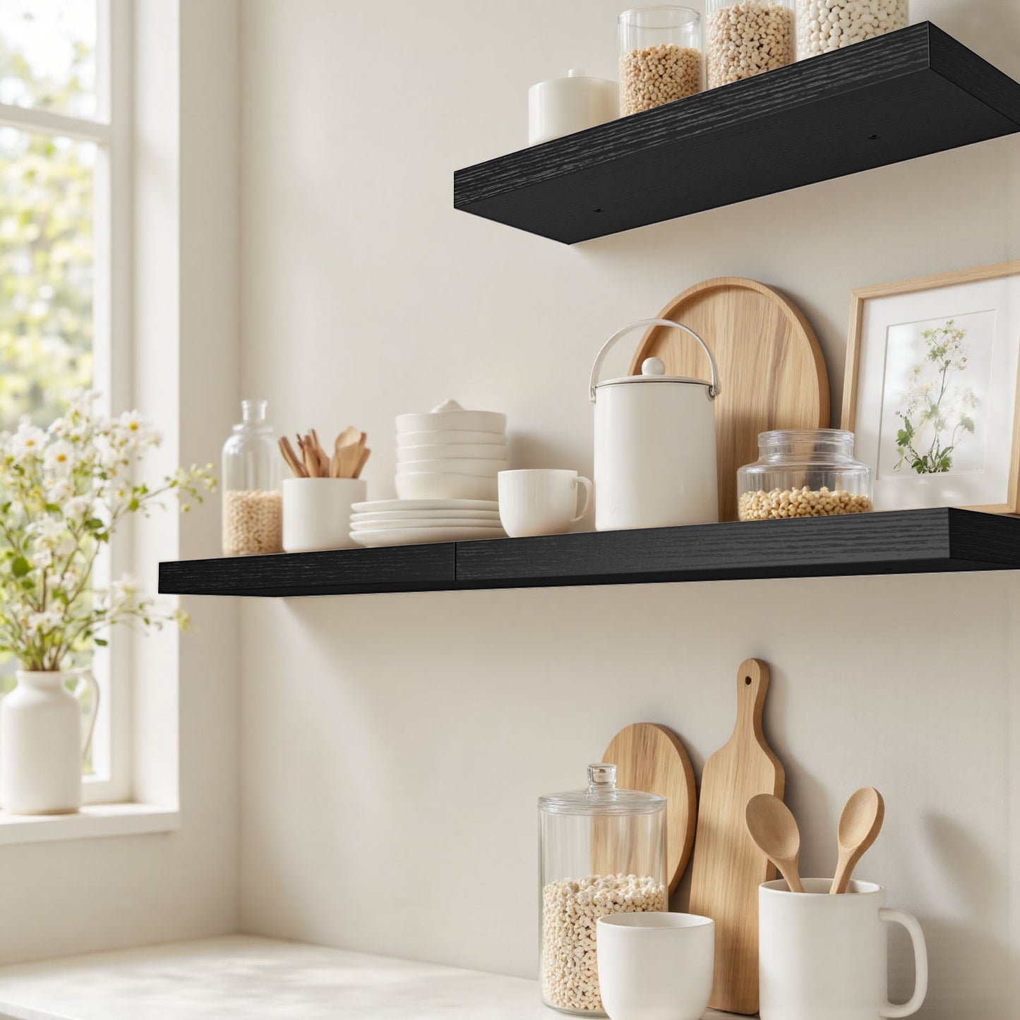 3 Sets 15 x 7" Wall Mounted Floating Shelves, Storage Shelves Perfect for Bedroom, Bathroom, Living Room and Kitchen Storage