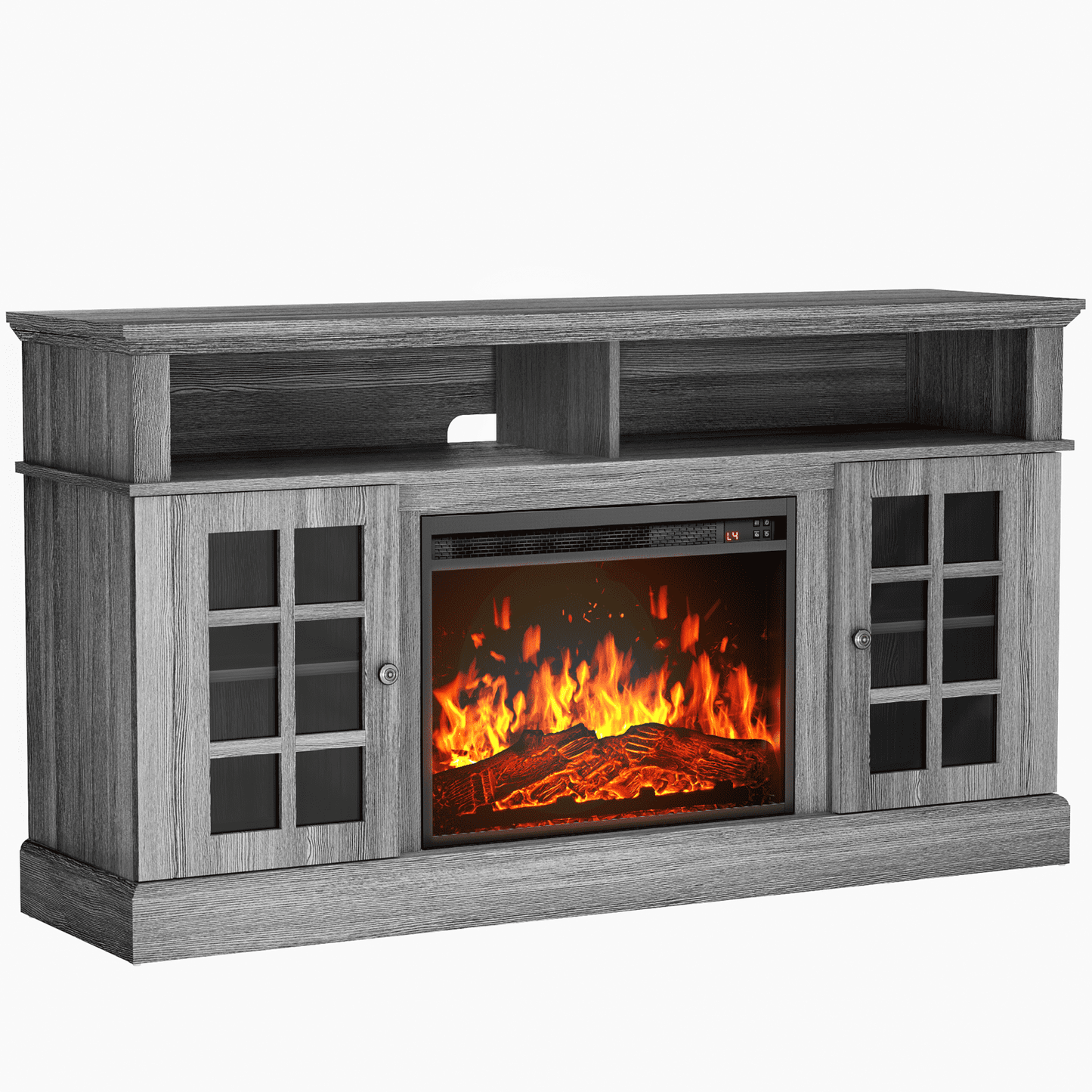 Electric Fireplace TV Stand for 75″ TVs Fireplace Entertainment Center TV Console Table with 23″ Fireplace, Holds up to 200 lbs