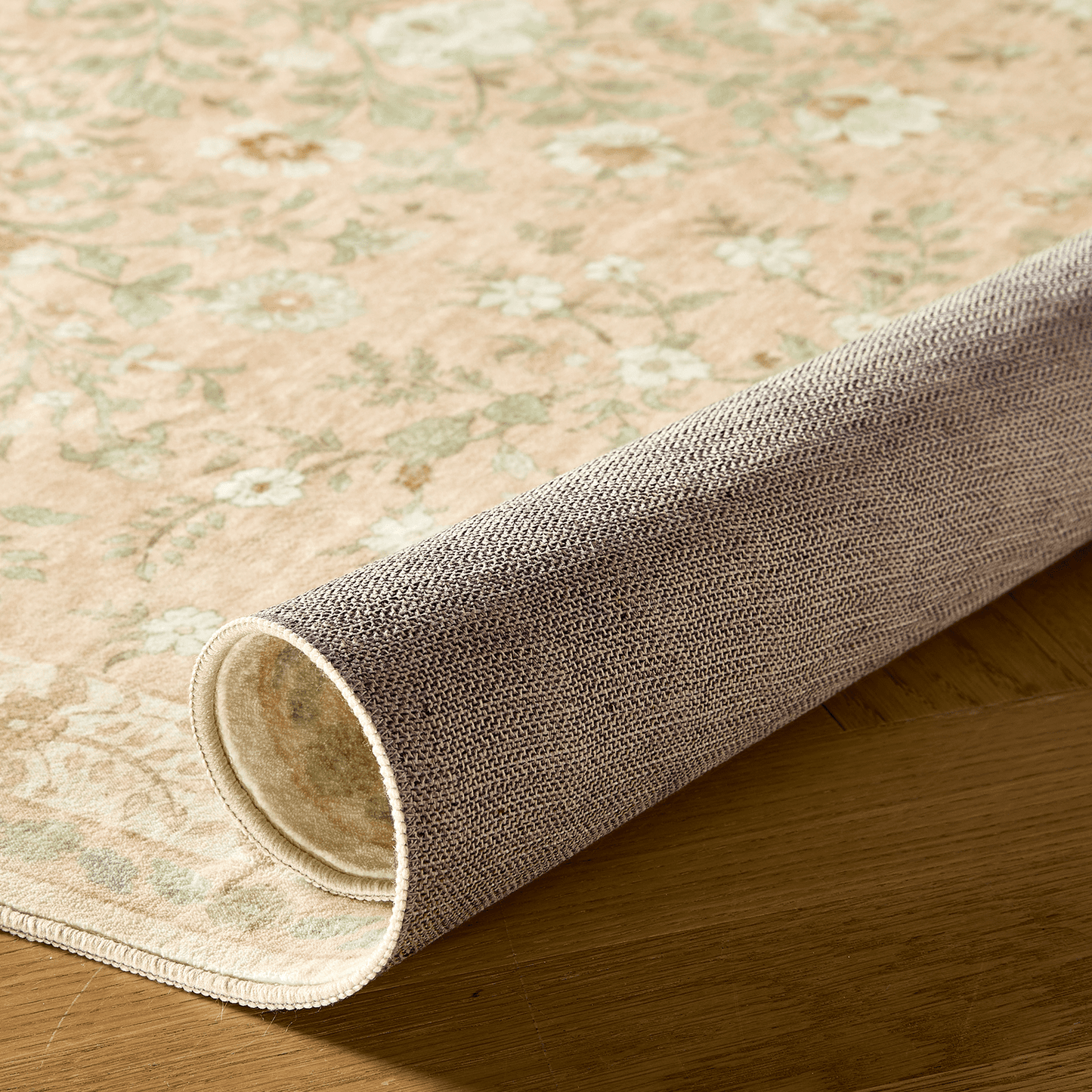 CHITOOMA 5'x7' Area Rugs for Living Room, Modern Floral Area Rugs Machine Washable Rugs, Botanical Indoor Carpet Soft Rugs for Bedroom Dining Room Dorm Office, Orange