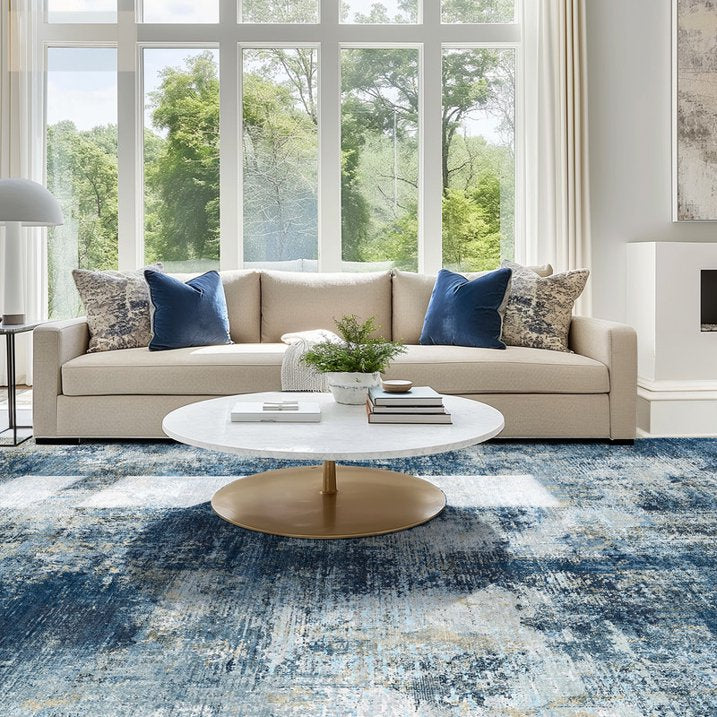 CHITOOMA 5'x7' Area Rugs for Living Room, Machine Washable Abstract Distressed Rugs Indoor Neutral Carpet Rugs for Bedroom Dining Room Office with Non-Slip Backing, Stain Resistant Non-Shed