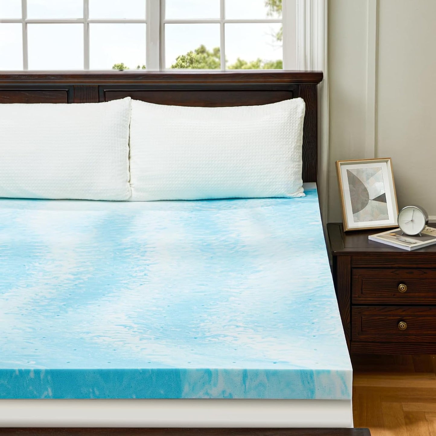 CHITOOMA 3 Inch Twin XL Memory Foam Mattress Topper, Cooling Gel Infused Foam Mattress Topper for Pressure Relief& Enhanced Sleep Comfort, CertiPUR-US and Oeko-TEX Certification