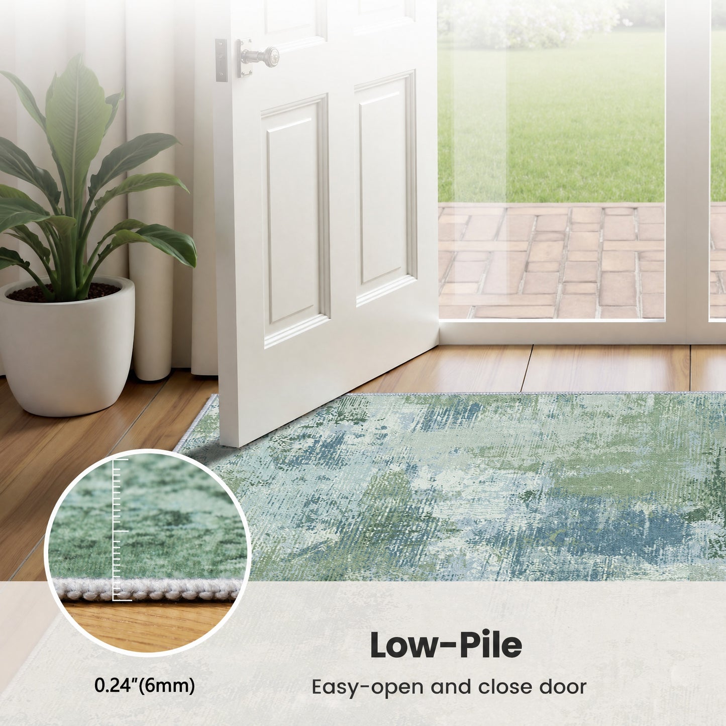 CHITOOMA 9'x12' Area Rugs for Living Room, Machine Washable Abstract Distressed Rugs Indoor Neutral Carpet Rugs for Bedroom Dining Room Office with Non-Slip Backing, Stain Resistant Non-Shed