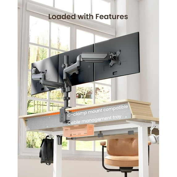 CHITOOMA 63″ x 30″ Standing Desk with Drawers, Electric Height Adjustable Sit Stand Desk with Storage Shelf, 4 Memory Preset Computer Desk with Cable Management Tray for Home Office, Oak