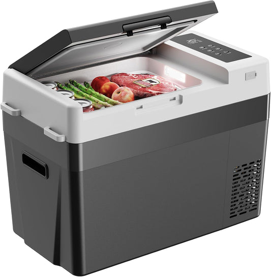 CHITOOMA 12 Volt Car Refrigerator, 32QT Electric Cooler, Portable Freezer Compressor Cooler -4℉~68℉, 12/24V DC & 110-240V AC for Travel Camping Truck Home