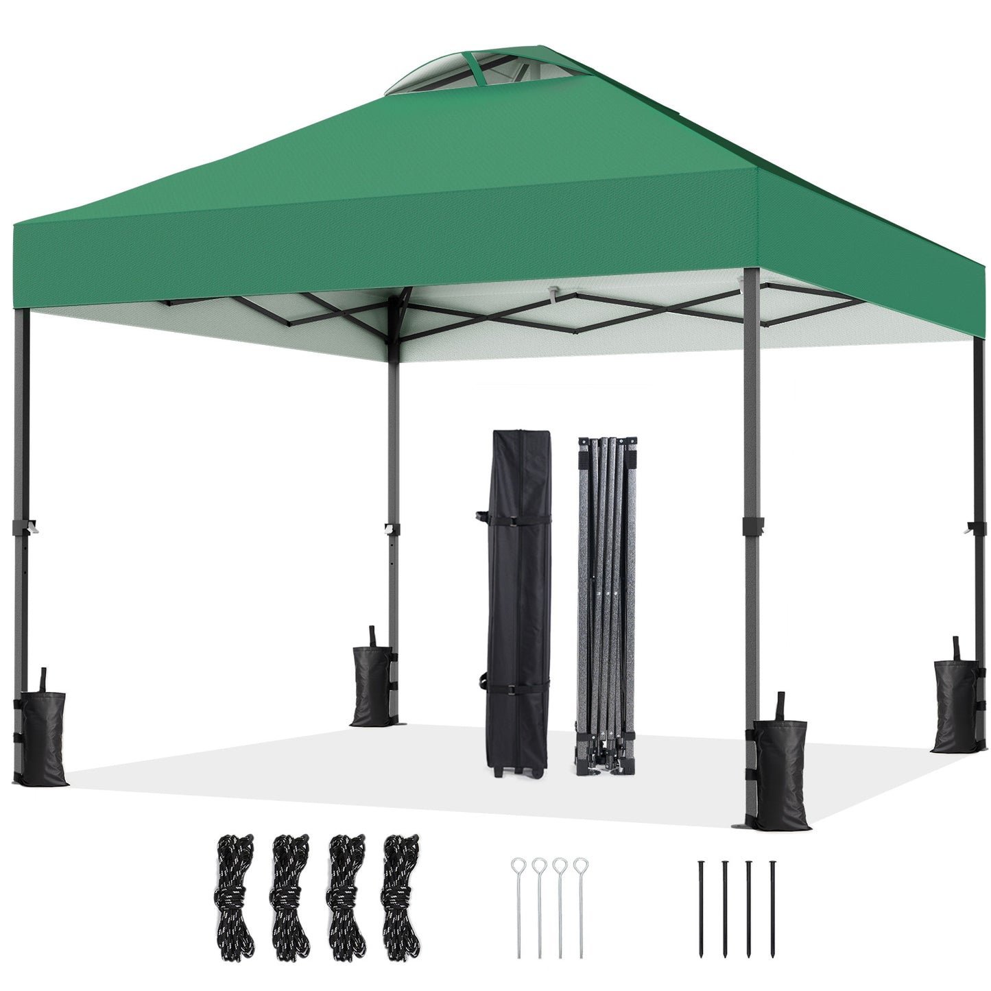 CHITOOMA 10 x 10ft Pop up Canopy Tent, Instant Outdoor Shelter Easy Portable Straight Leg Canopy Tent