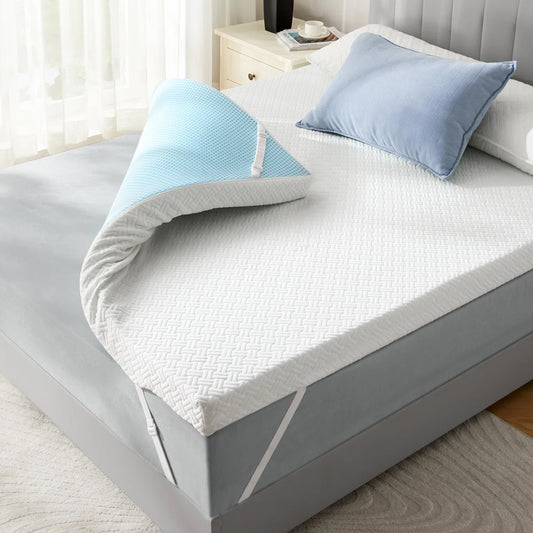 4 inch Non-Slip Gel Memory Foam Mattress Topper with Removable & Washable Cover, Pressure Relief, CertiPUR-US Certified - Twin