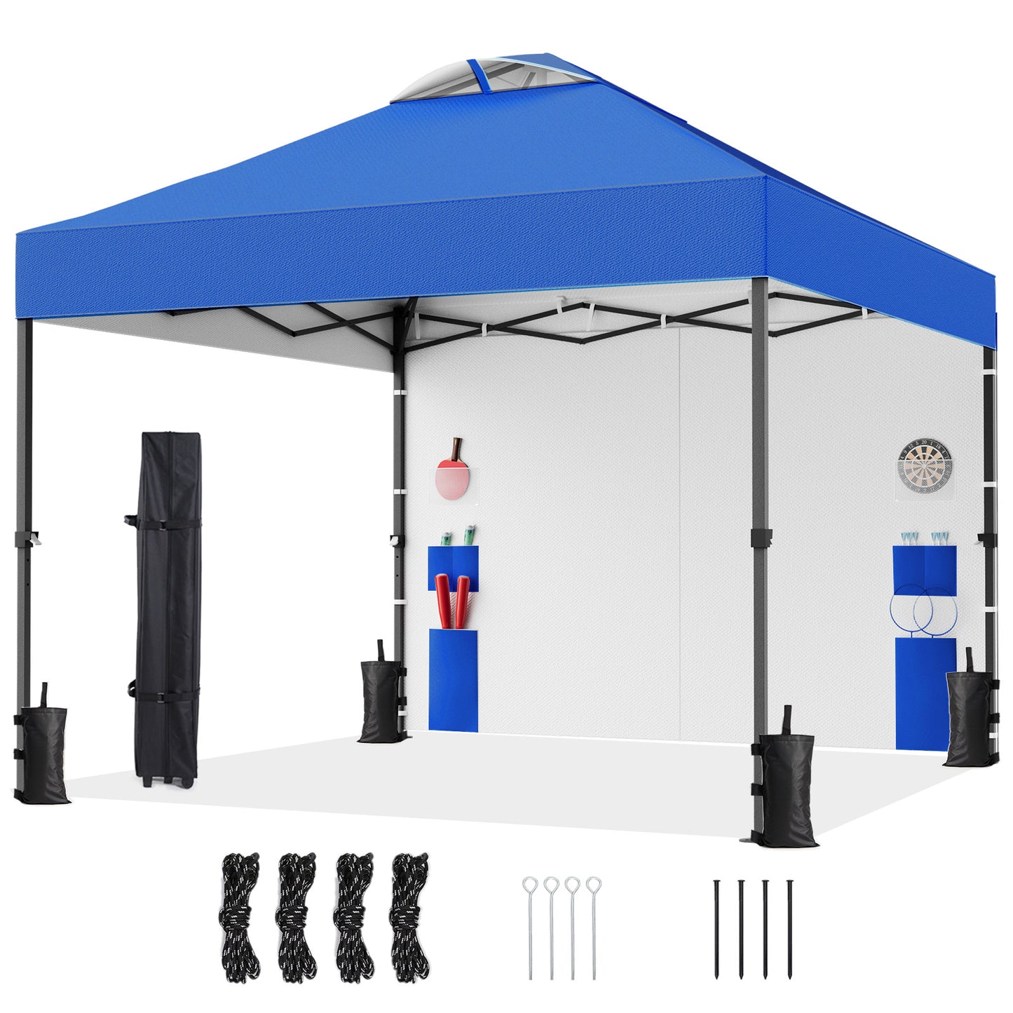 CHITOOMA 10 x 10ft Pop up Canopy Tent, Instant Outdoor Shelter Easy Portable Straight Leg Canopy Tent