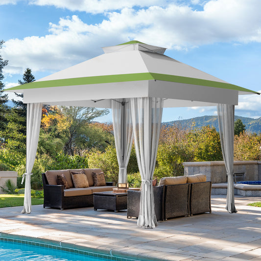CHITOOMA 13 x 13 ft Outdoor Pop-up Gazebo, Patio Canopy Tent with Mosquito Nettings Vented Top and 169 Square ft of Shade for Garden, Party, Backyard