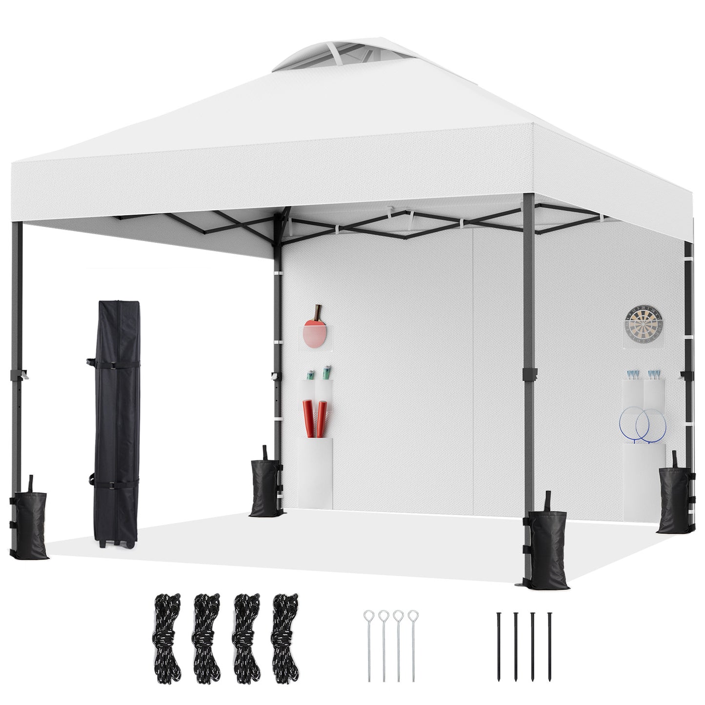 CHITOOMA 10 x 10ft Pop up Canopy Tent, Instant Outdoor Shelter Easy Portable Straight Leg Canopy Tent