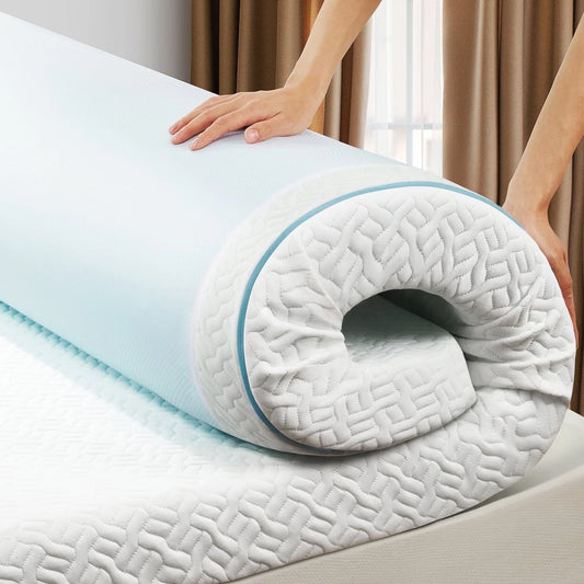 4 inch Non-Slip Design Gel Memory Foam Mattress Topper with Removable & Washable Cover for Cooling Sleep,Pressure Relief ,CertiPUR-US Certified - King