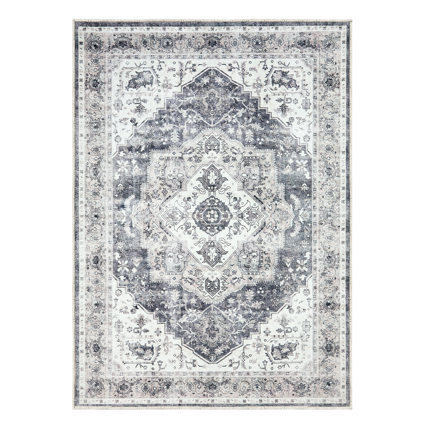CHITOOMA 5'x7' Machine-washable Area Rugs for Living Room, Stain Resistant Non-Shed Carpet, Boho Area Rugs with Non-Slip Backing for Bedroom, Dining Room, Dorm, Office