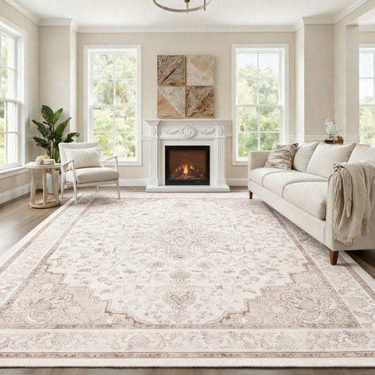 CHITOOMA 8'x10' Area Rugs for Living Room, Soft Vintage Rugs for Bedroom Office Machine Washable Rugs for Dining Room Distressed Non-Slip Carpet