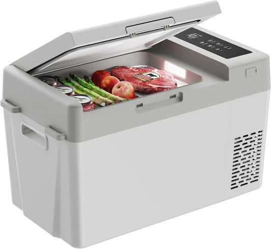 CHITOOMA 12 Volt Car Refrigerator, 25QT Electric Cooler, Portable Freezer Compressor Cooler -4℉~68℉, 12/24V DC & 110-240V AC for Travel Camping Truck Home