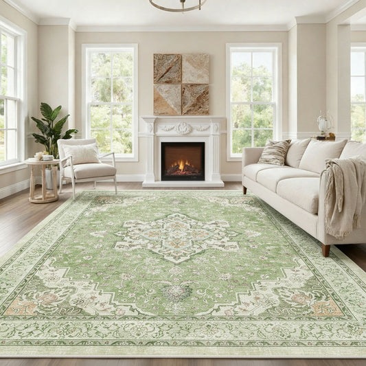 CHITOOMA 8'x10' Area Rugs for Living Room, Soft Vintage Rugs for Bedroom Office Machine Washable Rugs for Dining Room Distressed Non-Slip Carpet
