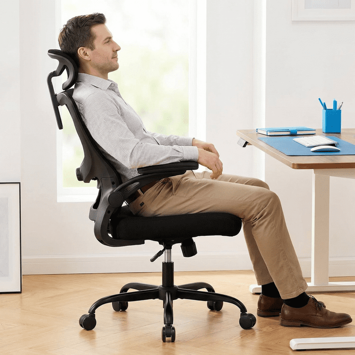 BESTERGO High Back Ergonomic Office Chair with Headrest and Adjustable Lumbar Support, Mesh Desk Chair with 3D Armrests, Reclining Computer Chair for Home Office, 300 lbs Capacity