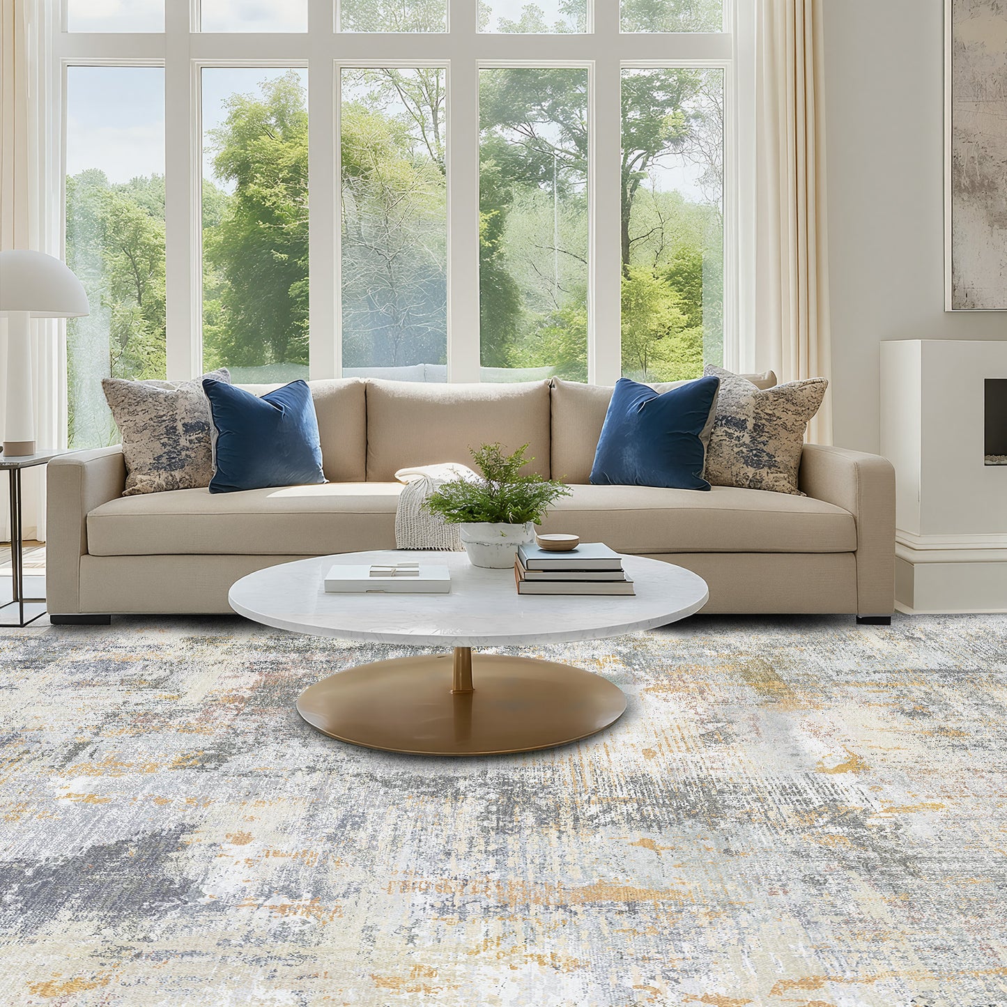 CHITOOMA 5'x7' Area Rugs for Living Room, Machine Washable Rugs for Bedroom Dining Room Dorm Office with Non-Slip Backing, Stain Resistant Non-Shed Carpet