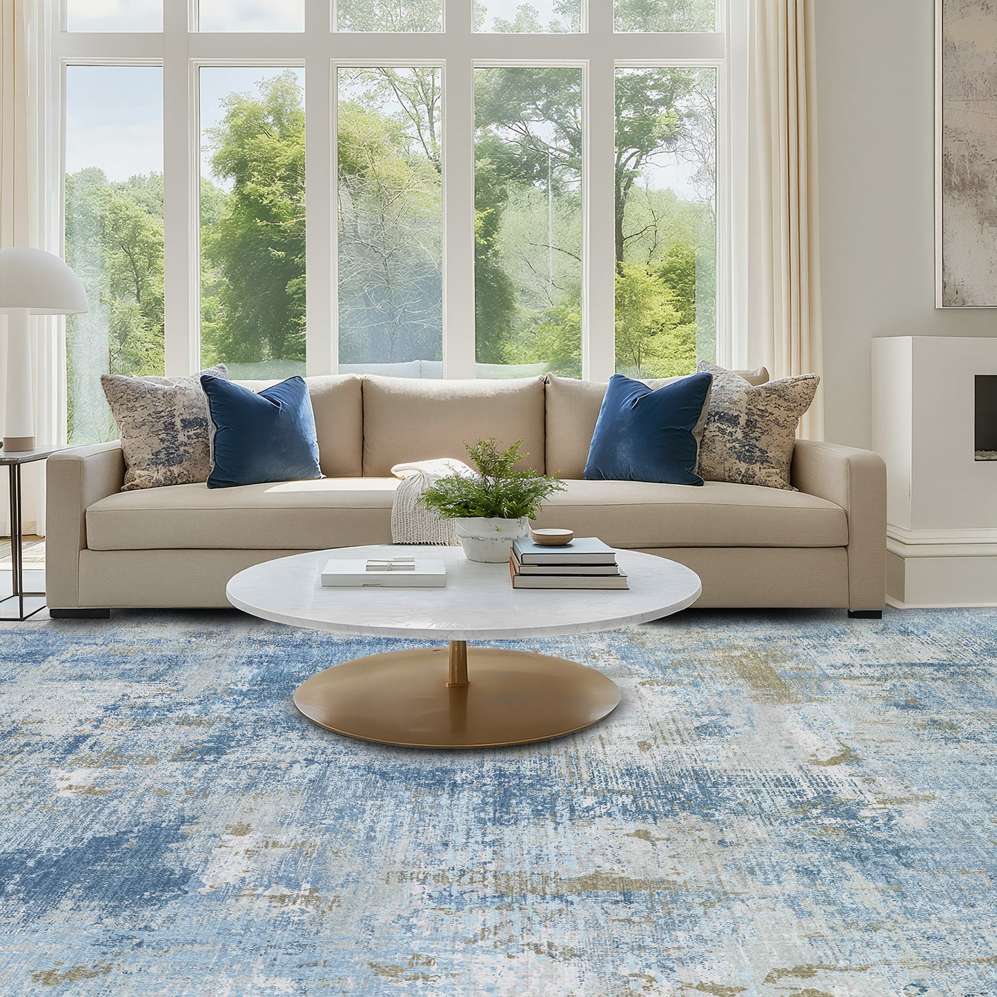 CHITOOMA 5'x7' Area Rugs for Living Room, Machine Washable Rugs for Bedroom Dining Room Dorm Office with Non-Slip Backing, Stain Resistant Non-Shed Carpet