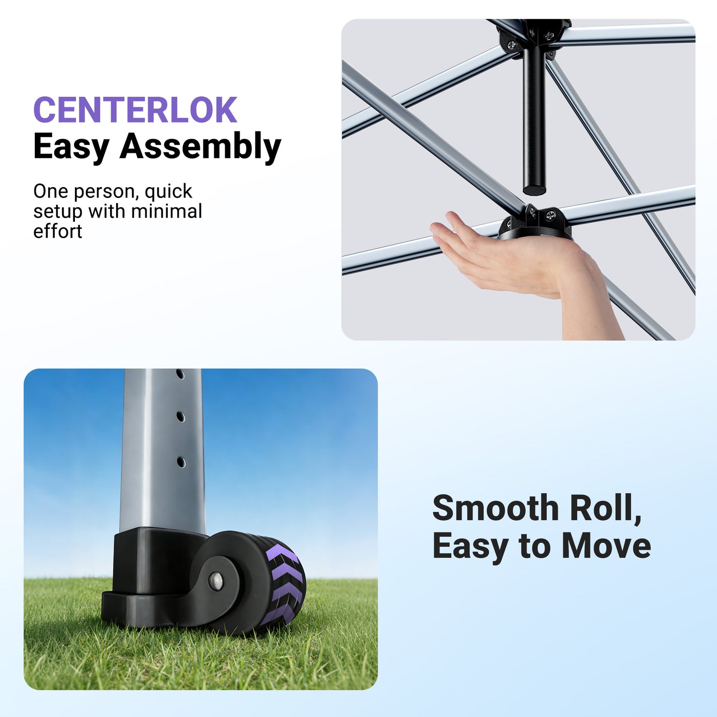 CHITOOMA 10 x 10ft Pop up Canopy Tent, Instant Outdoor Shelter Easy Portable Straight Leg Canopy Tent, Purple