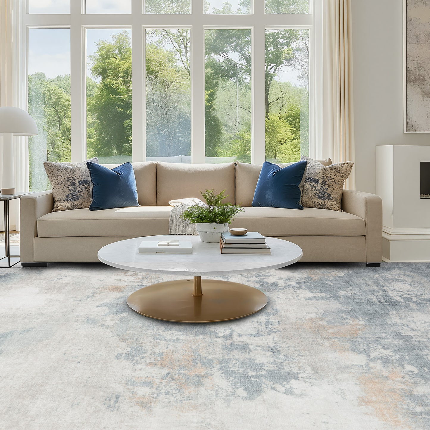 5'x7' Abstract Area Rugs for Living Room, Machine Washable Area Rug with Non-Slip Backing, Stain Resistant Non-Shed Carpet for Bedroom, Dining Room, Dorm, Office