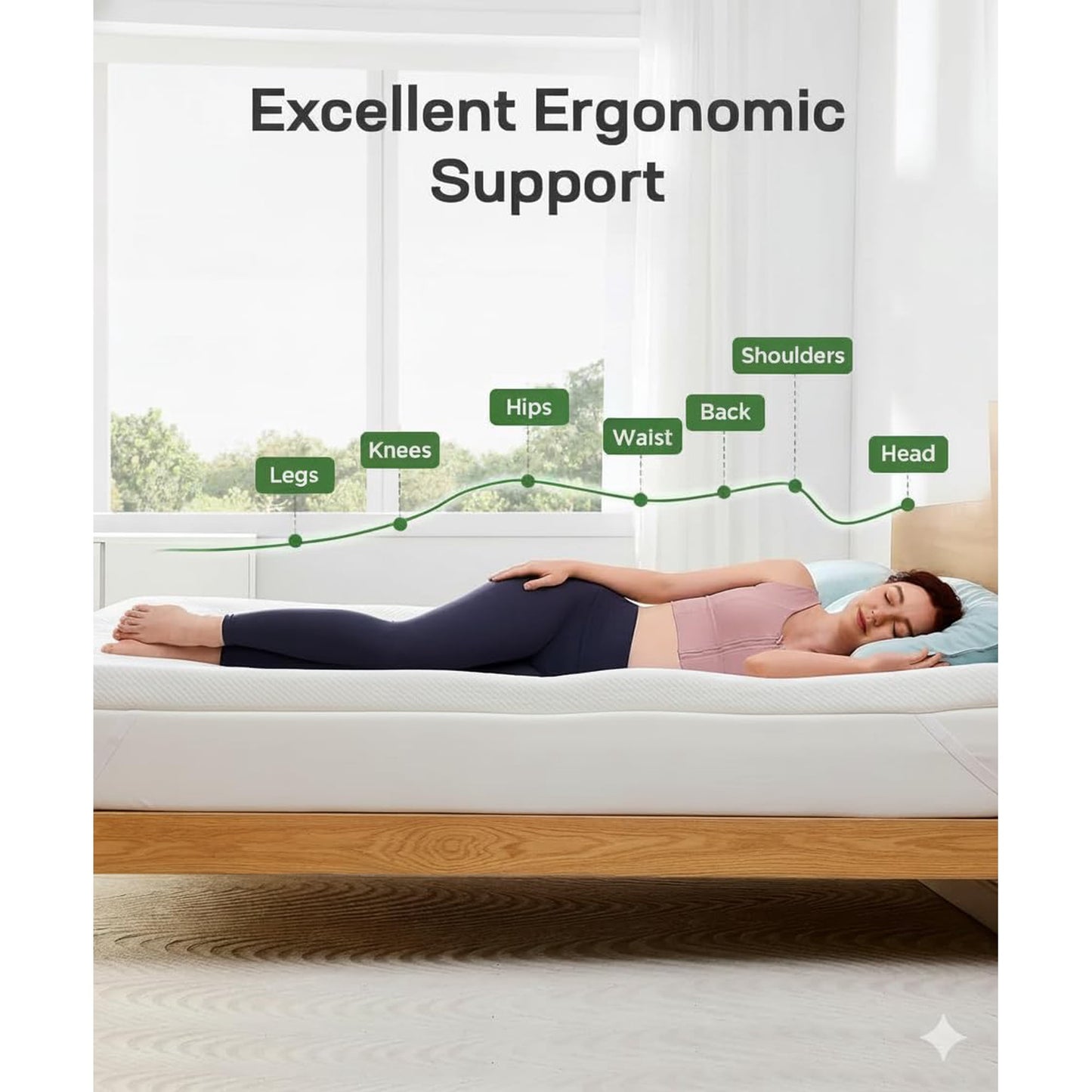 BESTERGO 3 Inch Full Memory Foam Mattress Topper, Gel Infused Foam Mattress Topper for Pressure Relief, CertiPUR-US