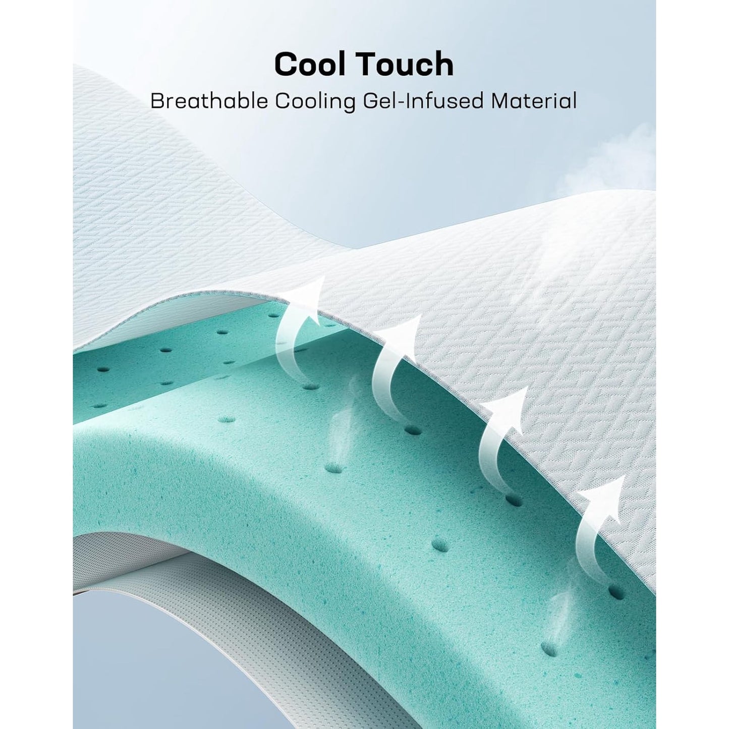 BESTERGO 3 Inch King Memory Foam Mattress Topper, Cooling Gel Infused Foam Mattress Topper for Pressure Relief, CertiPUR-US and Oeko-TEX Certification