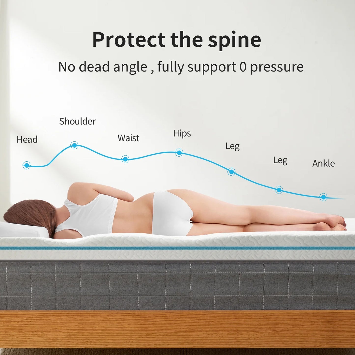 4 inch Non-Slip Design Gel Memory Foam Mattress Topper with Removable & Washable Cover for Cooling Sleep,Pressure Relief ,CertiPUR-US Certified - King