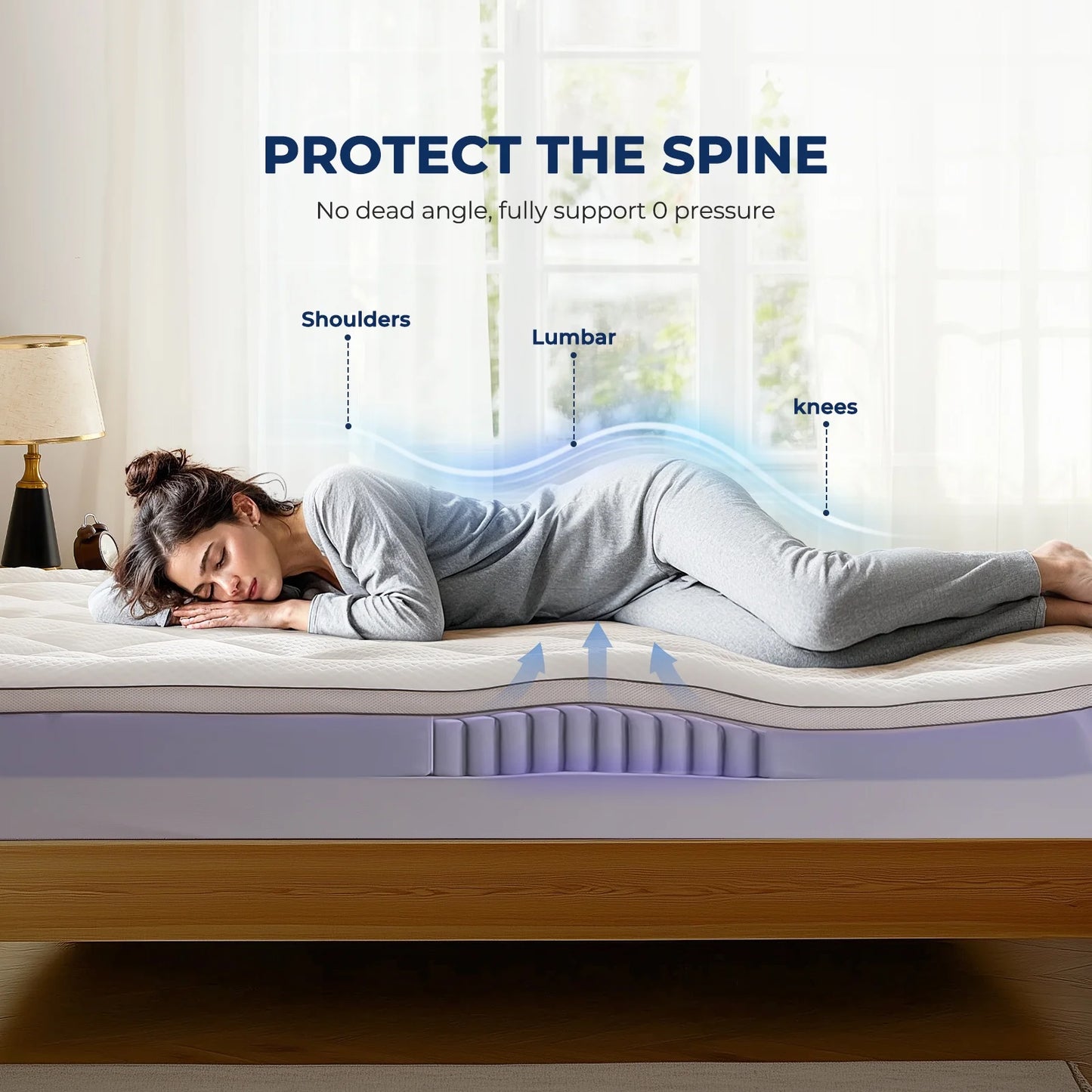 Queen Size Dual Layer 4 Inch Memory Foam Mattress Topper, 2" Gel Memory Foam and 2" Pillow Top Mattress Pad for Back Pain Relief, Medium Support, Non-Slip, CertiPUR-US Certified