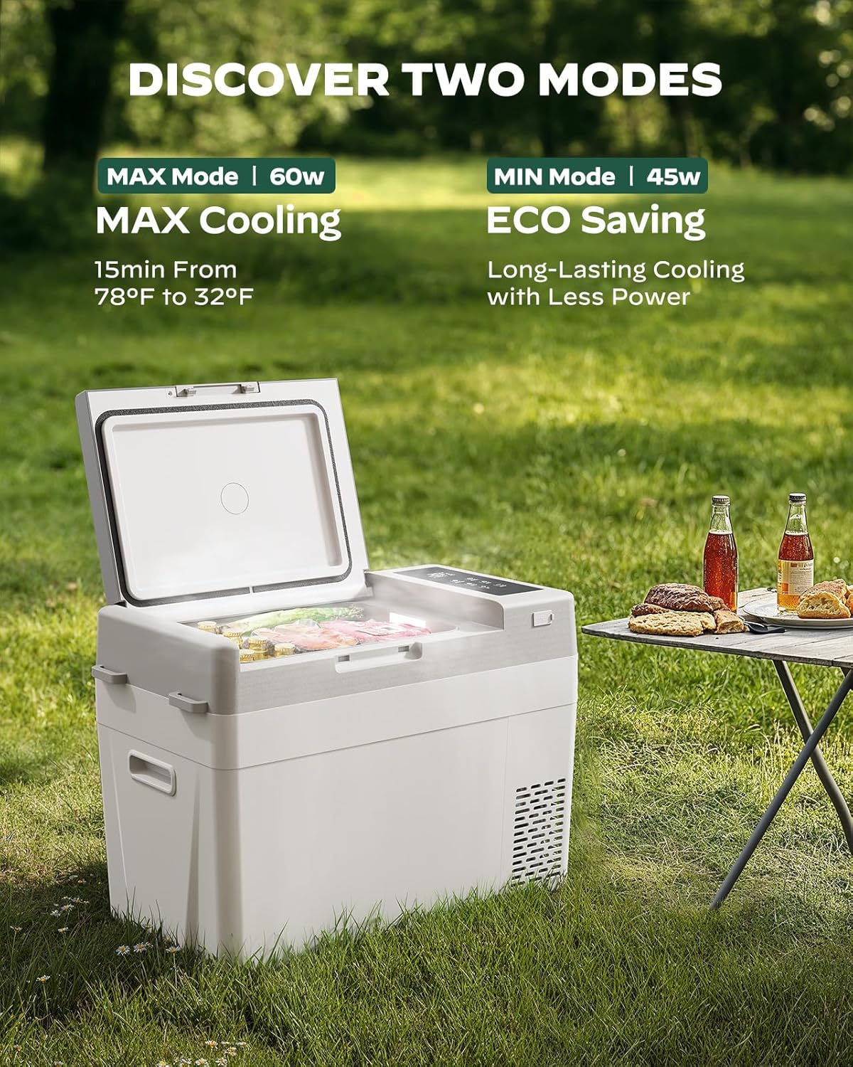 CHITOOMA 12 Volt Car Refrigerator, 32QT Electric Cooler, Portable Freezer Compressor Cooler -4℉~68℉, 12/24V DC & 110-240V AC for Travel Camping Truck Home