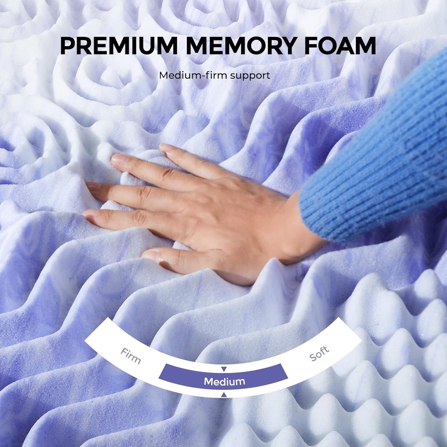 CHITOOMA 3 Inch 7-Zone King Memory Foam Mattress Topper, Cooling Gel Infused Foam Mattress Topper for Pressure Relief& Enhanced Sleep Comfort, CertiPUR-US and Oeko-TEX Certification