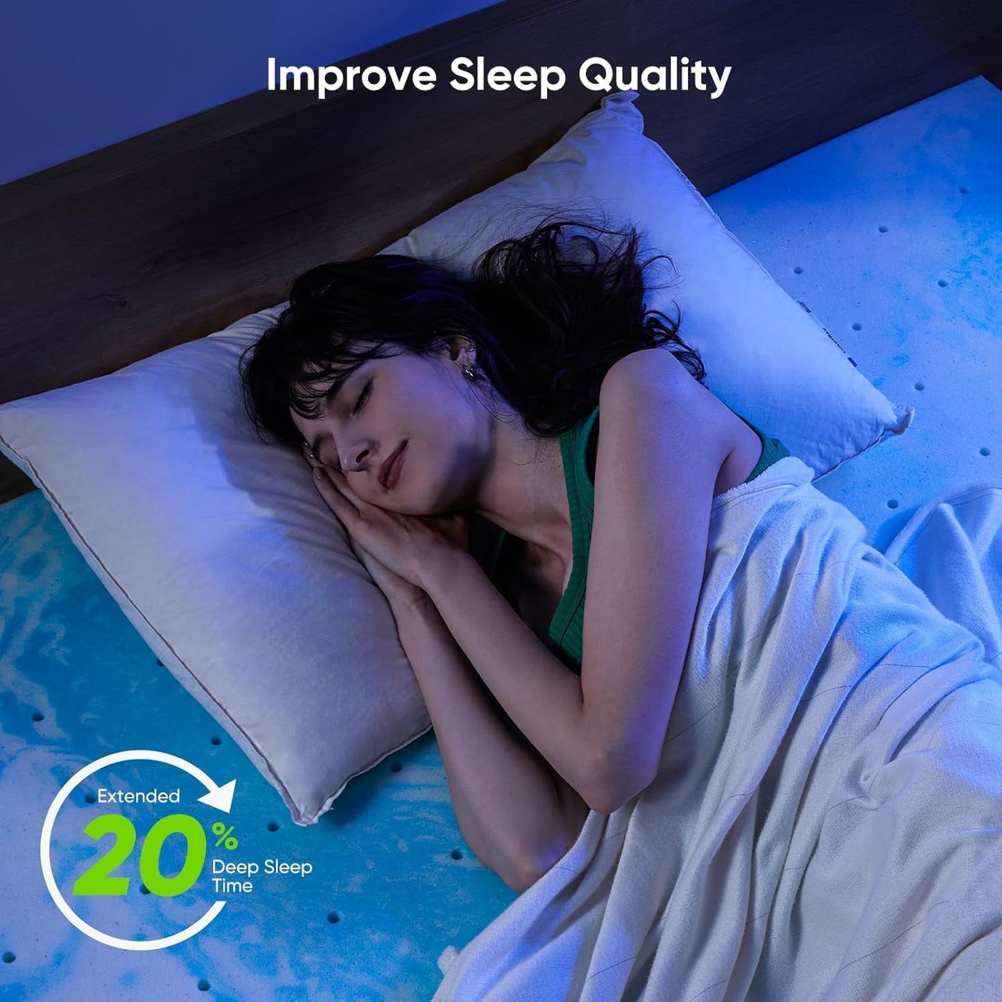 BESTERGO 3 Inch Full Memory Foam Mattress Topper, Gel Infused Foam Mattress Topper for Pressure Relief, CertiPUR-US
