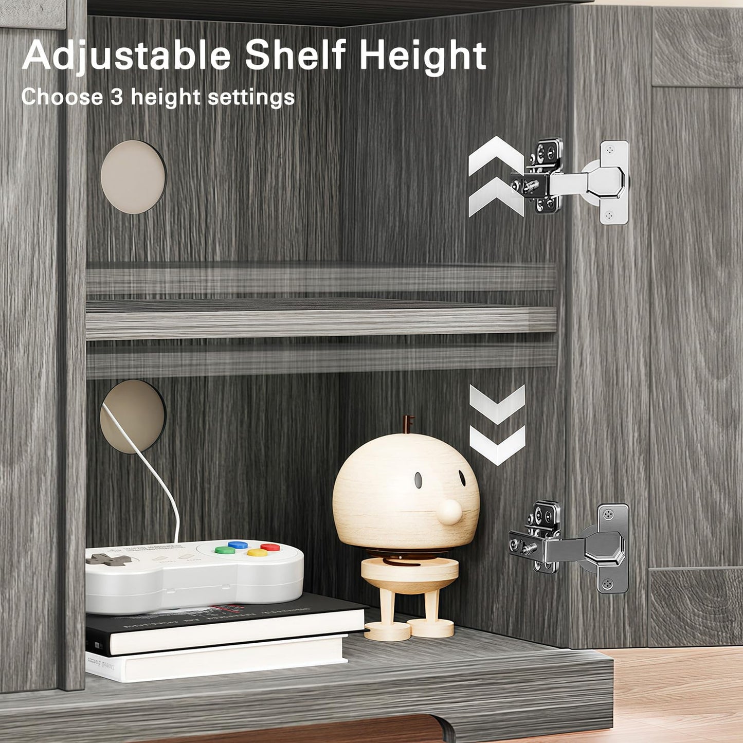 Electric Fireplace TV Stand up to 75" TVs, Farmhouse Entertainment Center wiht 23" Fireplace for Living Room, Gray